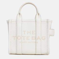 Pre Owned Marc Jacobs White Leather Women's The Mini Tote Bag