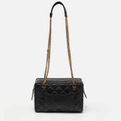Pre Owned Marc Jacobs Black Quilted Leather The Status Chain Shoulder Bag 