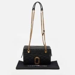 Pre Owned Marc Jacobs Black Quilted Leather The Status Chain Shoulder Bag 