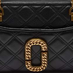 Pre Owned Marc Jacobs Black Quilted Leather The Status Chain Shoulder Bag 