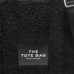 Pre Owned Marc Jacobs Black Faux Fur Medium The Tote Bag