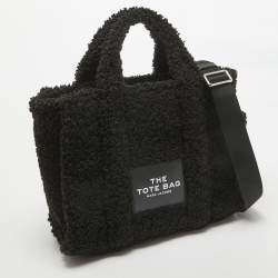 Pre Owned Marc Jacobs Black Faux Fur Medium The Tote Bag