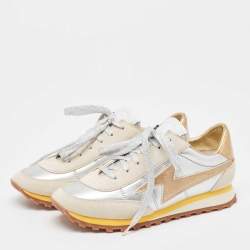 Pre Owned Marc Jacobs Two Tone Suede and Leather Lace Up  Sneakers Size 36