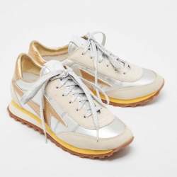 Pre Owned Marc Jacobs Two Tone Suede and Leather Lace Up  Sneakers Size 36