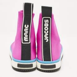 Marc Jacobs Neon Pink Stretch Fabric Dart Socks Slip On Sneakers Size 40