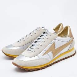 Marc Jacobs Two Tone Suede and Leather Lace Up  Sneakers Size 40