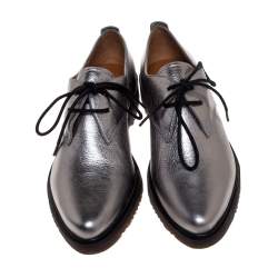 Pre Owned Marc Jacobs Grey Leather Lace Up Derby Size 39