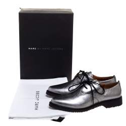 Pre Owned Marc Jacobs Grey Leather Lace Up Derby Size 39