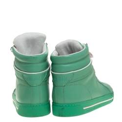 Pre Owned Marc Jacobs Green Leather High Top Sneakers Size 40