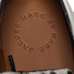 Pre Owned Marc Jacobs Black Patent Leather And Pony Hair Lace Up Derby Size 40