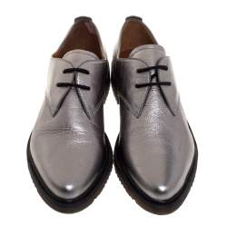 Pre Owned Marc Jacobs Grey Leather Lace Up Derby Size 39