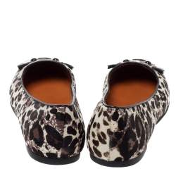 Pre Owned Marc Jacobs Brown/Black Animal Print Calf Hair Mouse Ballet Flats Size 37