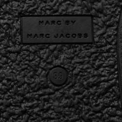 Pre Owned Marc by Marc Jacobs Black Leather Lace Up Knee Length Boots Size 39