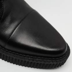 Pre Owned Marc by Marc Jacobs Black Leather Lace Up Knee Length Boots Size 39