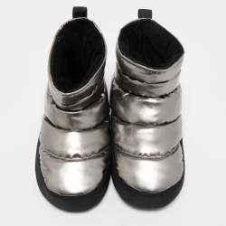 Pre Owned Marc Jacobs Silver Vinyl Snow Boots Size 37