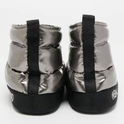 Pre Owned Marc Jacobs Silver Vinyl Snow Boots Size 37