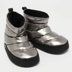 Pre Owned Marc Jacobs Silver Vinyl Snow Boots Size 37