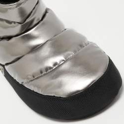 Pre Owned Marc Jacobs Silver Vinyl Snow Boots Size 37