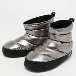 Pre Owned Marc Jacobs Silver Vinyl Snow Boots Size 37