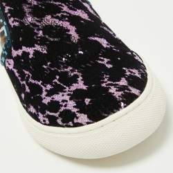 Marc Jacobs Multicolor Sequin and Canvas Leopard Print Mercer Slip On Sneakers Size 37