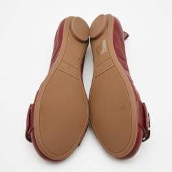 Marc Jacobs Burgundy Leather Buckle Detail Scrunch Ballet flats Size 36