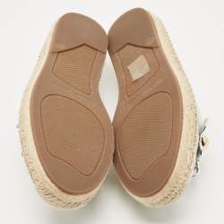 Marc Jacobs Silver Leather Studded Daisy Espadrille Flats Size 38