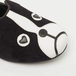 Marc by Marc Jacobs Black/White Suede and Leather Cat Ballet Flats Size 36