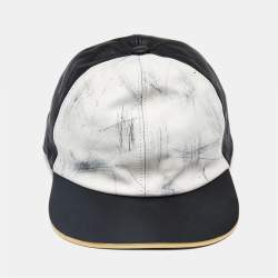 Marc Jacobs Black/White Leather Baseball Cap M