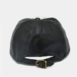 Marc Jacobs Black/White Leather Baseball Cap M