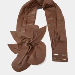 Pre Owned Marc Jacobs Brown Leather Oversized Floral Detail Belt S