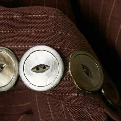 Pre Owned Marc Jacobs Burgundy Stripe Cotton Blend Single Breasted Blazer M