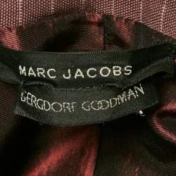 Pre Owned Marc Jacobs Burgundy Stripe Cotton Blend Single Breasted Blazer M