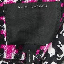 Marc Jacobs Pink Tweed Brooch Detail Zip -Up Jacket S