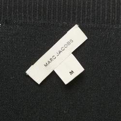 Marc Jacob Black Embellished Ostrich Feather Trim Cashmere Cardigan M