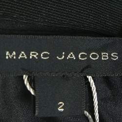 Marc Jacobs Green/Black Dot Print Crepe Ruffled Sleeveless Dress S