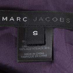 Marc Jacobs Purple Printed Chiffon Ruffle Trim Sleeveless Top S