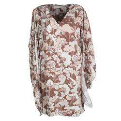 Marc Jacobs Floral Printed Long Sleeve V-Neck Tunic and Scarf Set M