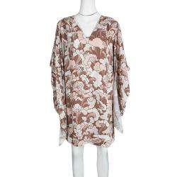 Marc Jacobs Floral Printed Long Sleeve V-Neck Tunic and Scarf Set M