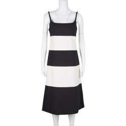 Pre Owned Marc Jacobs Monochrome Colorblock Cotton Mohair Blend Sleeveless Dress S