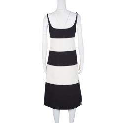 Pre Owned Marc Jacobs Monochrome Colorblock Cotton Mohair Blend Sleeveless Dress S