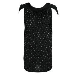 Pre Owned Marc Jacobs Black Embellished Knit Tie Detail Tunic XS