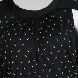 Pre Owned Marc Jacobs Black Embellished Knit Tie Detail Tunic XS