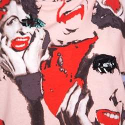 Pre Owned Marc Jacobs Multicolor Embellished Eye Detail Pop Art Face Printed Cotton T- Shirt XS/S