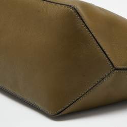 Pre Owned Marc Jacobs Green Leather East West Shopper Tote