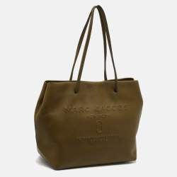 Pre Owned Marc Jacobs Green Leather East West Shopper Tote