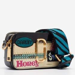 Marc Jacobs x Kaia Gerber Multicolor Patent Leather Mixed Media Snapshot Crossbody Bag