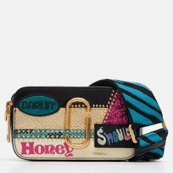 Marc Jacobs x Kaia Gerber Multicolor Patent Leather Mixed Media Snapshot Crossbody Bag