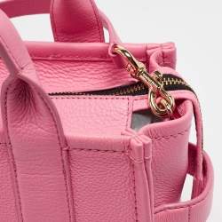 Pre Owned Marc Jacobs Pink Leather Small The Tote Bag