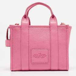 Pre Owned Marc Jacobs Pink Leather Small The Tote Bag