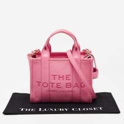 Pre Owned Marc Jacobs Pink Leather Small The Tote Bag